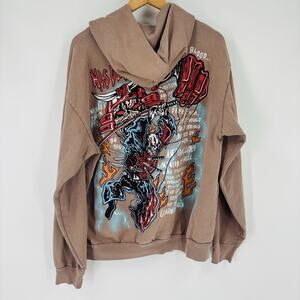 Warren Lotas Hoodie The Deal Men’s Large Death Double Sided Graphic Print